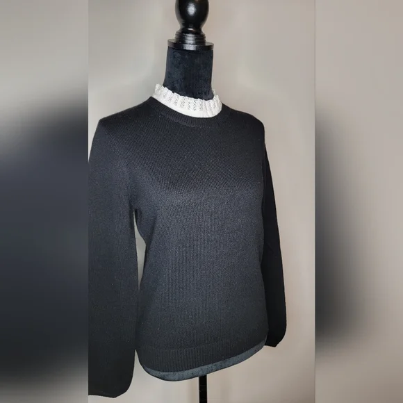 Joie Women's Affie Wool & Cashmere Lace Trim Layered Knit Sweater Size S - Picture 4 of 15